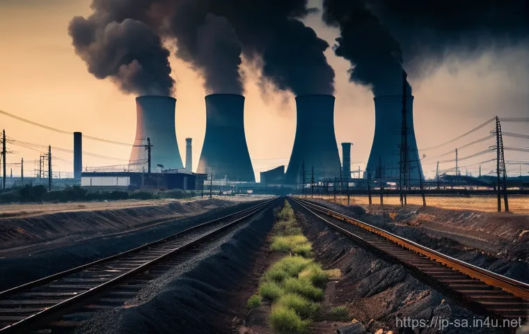 남아공 대기오염 문제 및 원인 - **Prompt:** A somber, realistic depiction of an urban landscape in South Africa under heavy air poll...