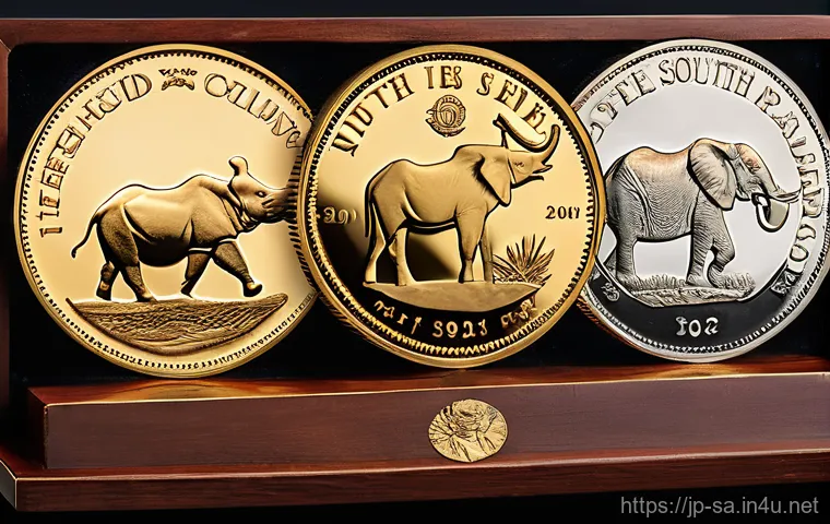 남아프리카 공화국 인기 기념주 - **Prompt 2: "Big Five" Series - Majestic Lion Coin**
    An artistic, close-up image of a South Afri...