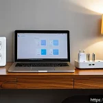 남아프리카 공화국 전압 및 콘센트 정보 - A modern hotel room in South Africa featuring multiple types of electrical outlets on the wall, prom...