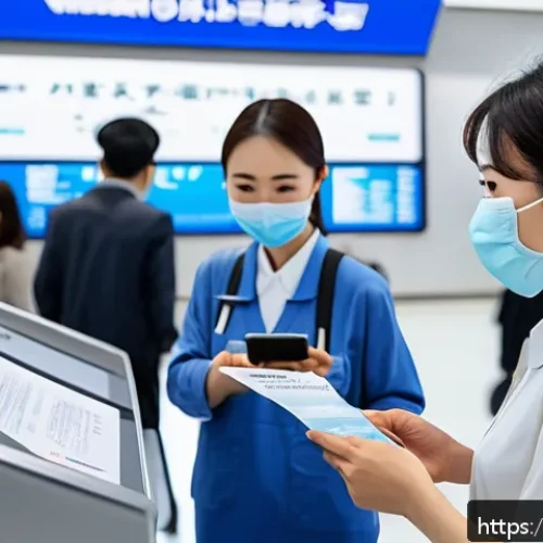 남아공에서 한국으로 귀국하는 방법 - A detailed airport scene showing a Japanese traveler preparing documents for South Africa to Korea f...